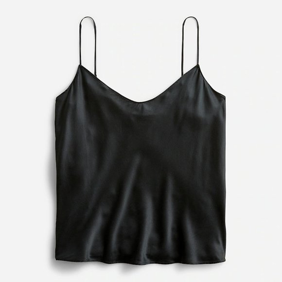 J. Crew Tops - J. CREW Women's Washable silk charmeuse camisole top in Black Size M / NWT $98